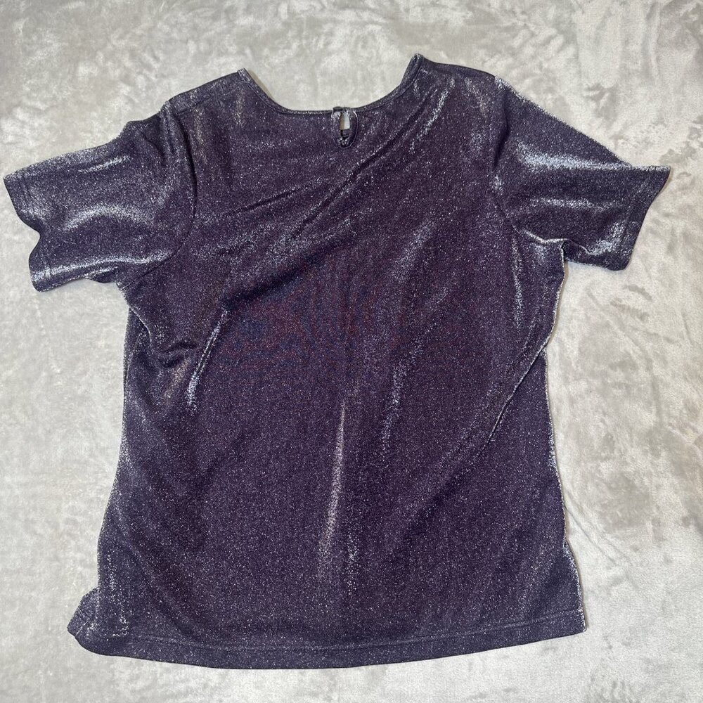 Women’s Avenue Metallic Top Purple Shimmer Size 18/20 - Picture 10 of 11